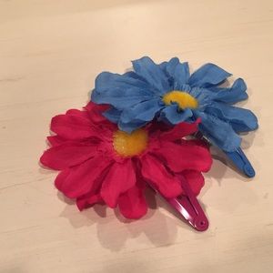 Two flower hairclips